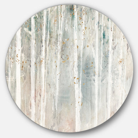 Porch & Den A Woodland Walk into the Forest III - Farmhouse Metal Circle Wall Art