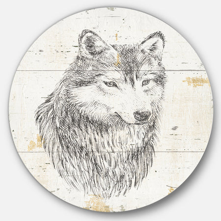 Wolf Wild and Beautiful III - Farmhouse Metal Circle Wall Art