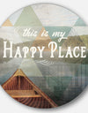 Lake House Happy Quote - Farmhouse Metal Circle Wall Art