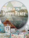 Lake House Happy Quote - Farmhouse Metal Circle Wall Art