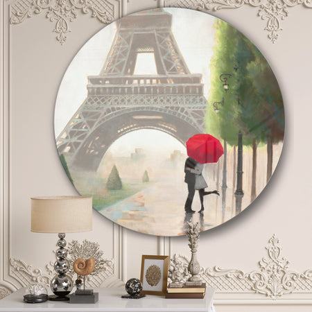 Paris Romance Couples III - French Country Metal Circle Wall Art
