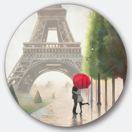 Paris Romance Couples III - French Country Metal Circle Wall Art