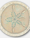 Seastar and Blue Sea Shell II - Nautical & Coastal Metal Circle Wall Art