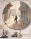 Paris Romance Couples II - French Country Metal Circle Wall Art