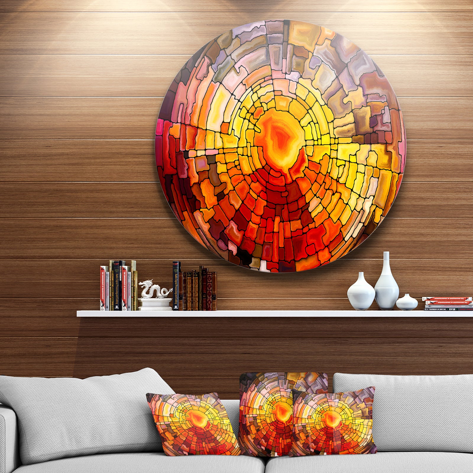 Return Of Stained Glass - Contemporary Glossy Metal Wall Art