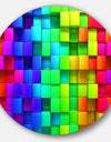 Rainbow Of Colorful Boxes - Abstract Circle Metal Wall Art