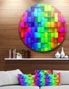 Rainbow Of Colorful Boxes - Abstract Circle Metal Wall Art