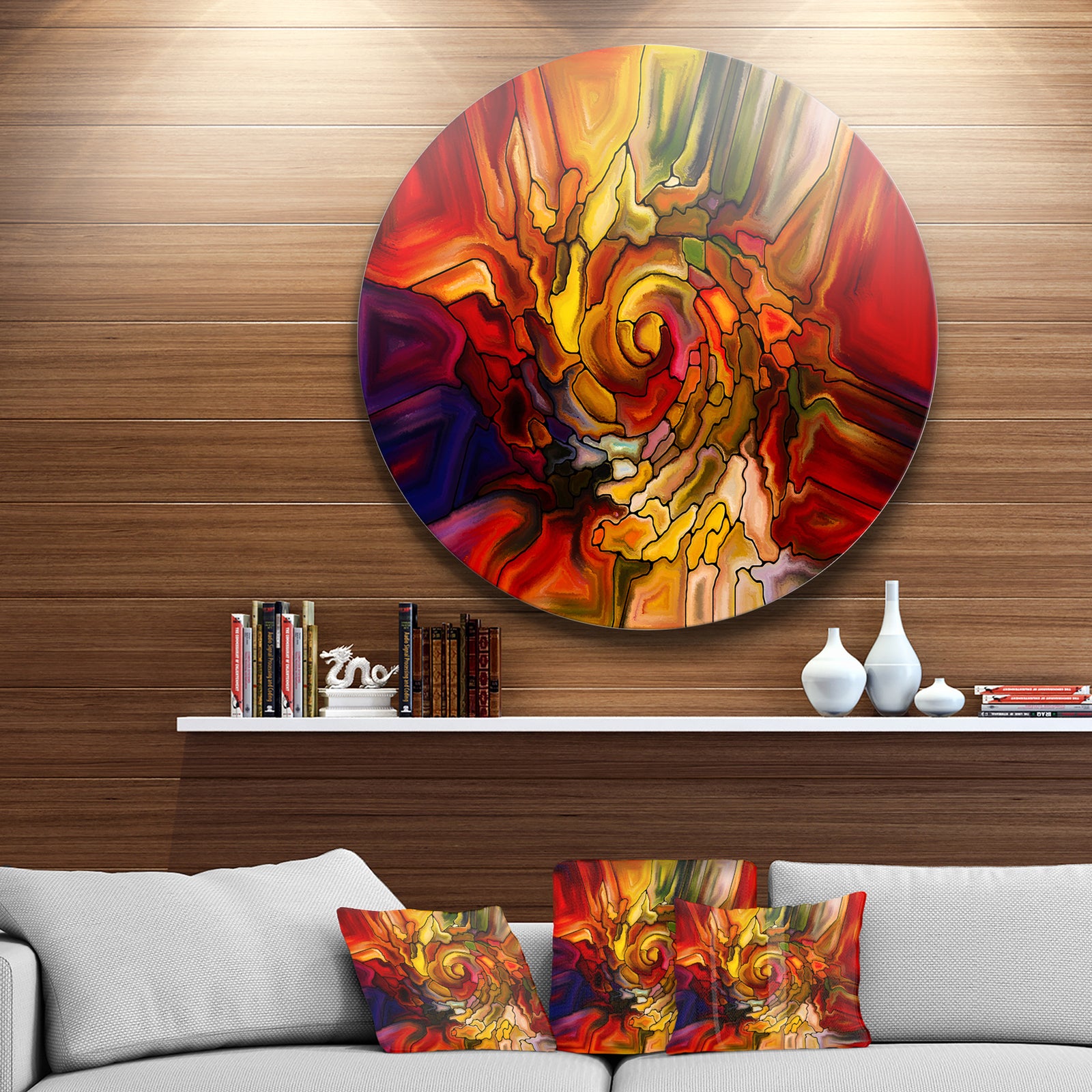 Illusions Of Stained Glass - Abstract Glossy Metal Wall Art