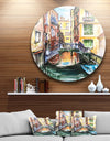Venice, Canal Meeting Bridge - Cityscape Glossy Metal Wall Art