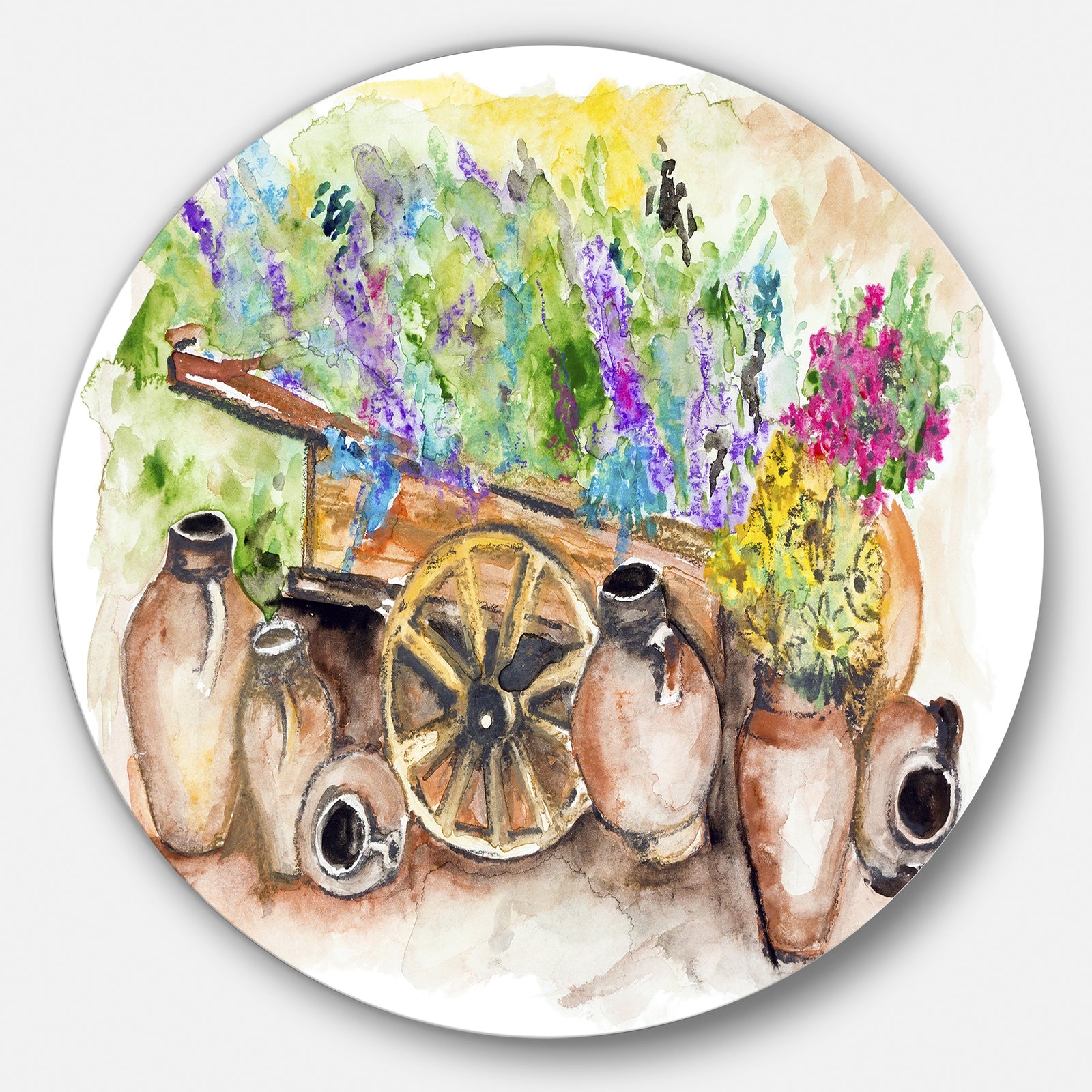 Lavender Flowers - Floral Glossy Metal Wall Art