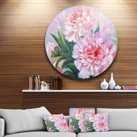 Full Blown Peonies - Floral Glossy Metal Wall Art