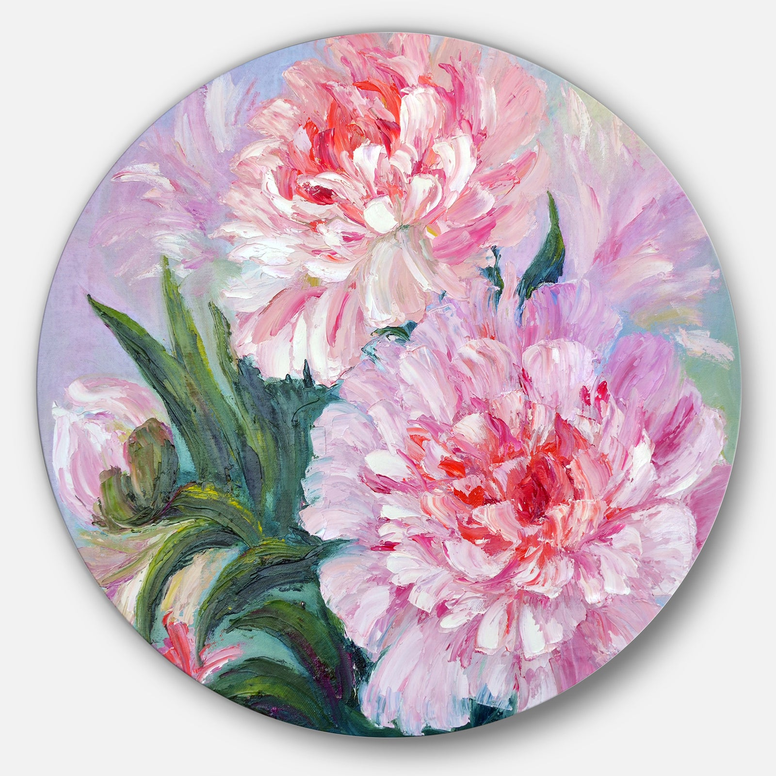 Full Blown Peonies - Floral Glossy Metal Wall Art