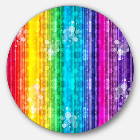 Rainbow Effects Illustration - Abstract Glossy Large Disk Metal Wall Art