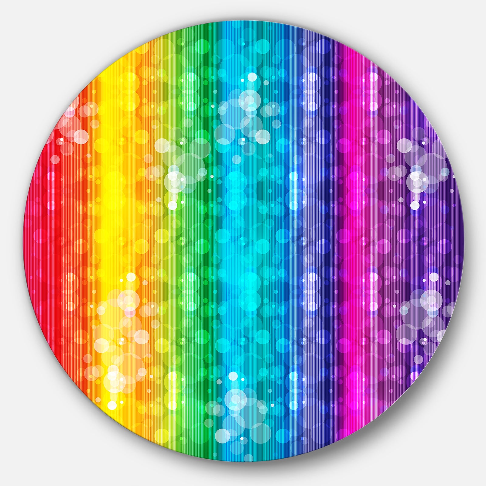 Rainbow Effects Illustration - Abstract Glossy Large Disk Metal Wall Art
