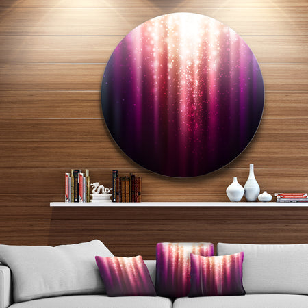 Purple with Magic Light - Abstract Glossy Large Disk Metal Wall Art