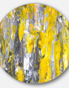 Grey and Yellow Abstract Pattern - Abstract Glossy Large Circle Metal Wall Art