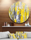 Grey and Yellow Abstract Pattern - Abstract Glossy Large Circle Metal Wall Art