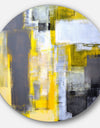 Grey and Yellow Blur Abstract - Abstract Glossy Large Circle Metal Wall Art