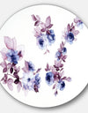 Watercolor Flowers - Floral Glossy Large Disk Metal Wall Art