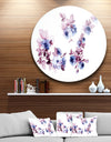 Watercolor Flowers - Floral Glossy Large Disk Metal Wall Art