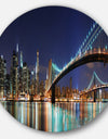 Brooklyn Bridge Panorama - Cityscape Photo Aluminum Circle Wall Art