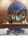 Brooklyn Bridge Panorama - Cityscape Photo Aluminum Circle Wall Art