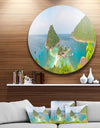 Tropical Island Panorama - Landscape Photo Aluminum Circle Wall Art