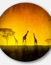 African Sunset Aura - Landscape Large Disc Metal Wall art