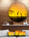 African Sunset Aura - Landscape Large Disc Metal Wall art