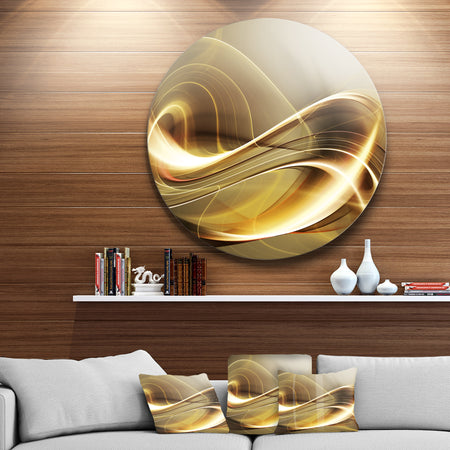 Elegant Modern Sofa - Abstract Digital Disc Metal Artwork