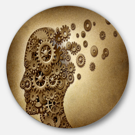 Mechanical Brain - Contemporary Art Disc Metal Artwork