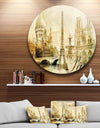 Old Beautiful Paris - Cityscape Digital Round Metal Wall Art