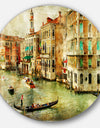 Vintage Venice - Digital Art Landscape Round Wall Art