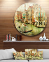 Vintage Venice - Digital Art Landscape Round Wall Art