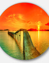 Fabulous Sunset Panorama - Photo Seascape Round Metal Wall Art