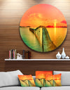 Fabulous Sunset Panorama - Photo Seascape Round Metal Wall Art