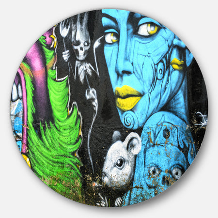 Mural Wall Art - Street Round Metal Wall Art