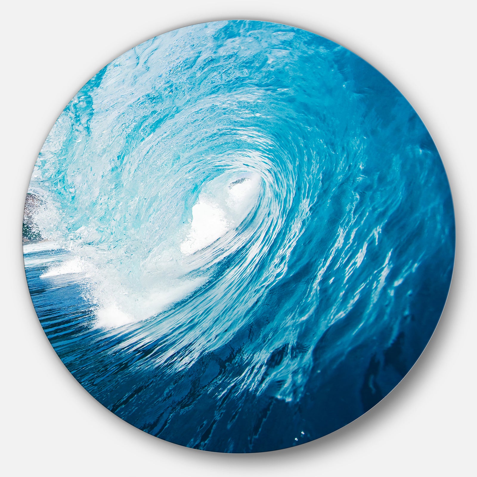 Ocean Waves in Hawaii - Photo Round Wall Art