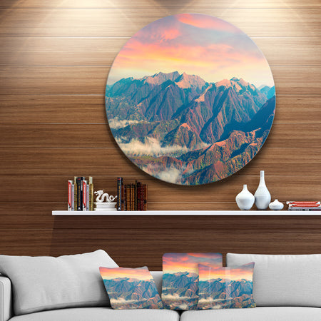 Kolochava Village in Morning Landscape - Photo Circle Wall Art