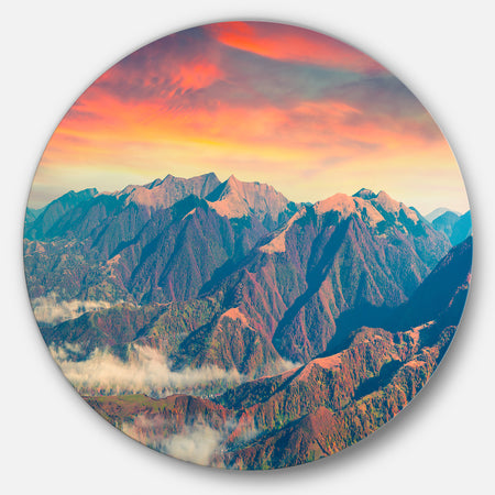 Kolochava Village in Morning Landscape - Photo Circle Wall Art