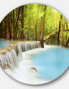 Waterfall of Huai Mae Kamin - Landscape Round Metal Wall Art