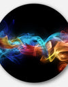 Fire in Colors - Abstract Digital Art Round Metal Wall Art