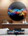 Fire in Colors - Abstract Digital Art Round Metal Wall Art