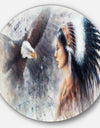 Enchanting Mystical Priestess - Abstract Woman Large Disc Metal Wall art