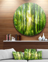 Forest with Rays of Sun Panorama - Landscape Disc Metal Wall Art