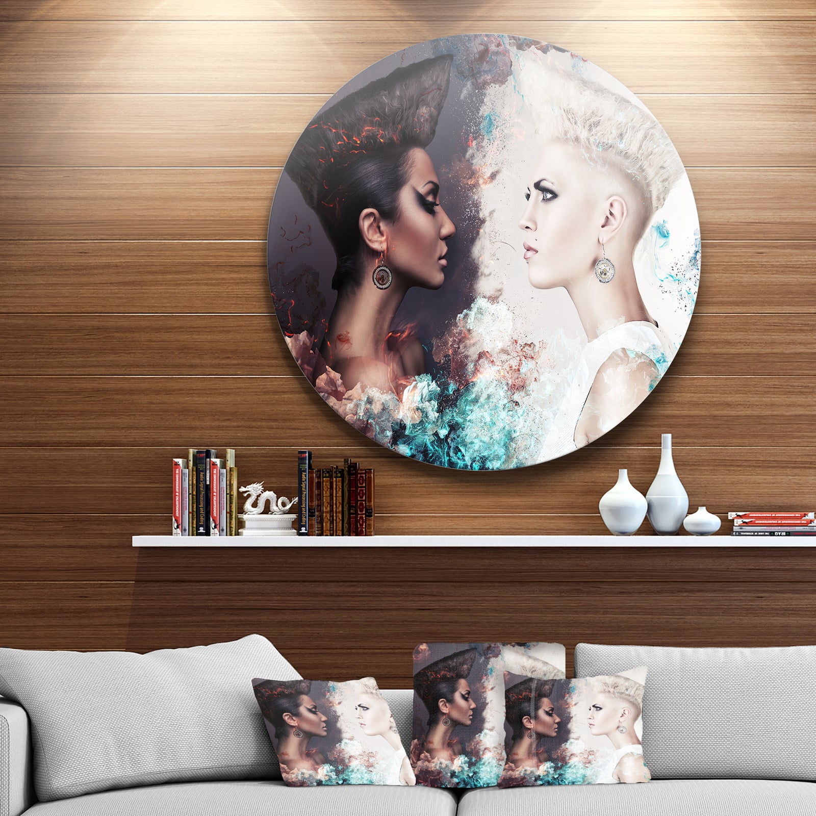 Evil and Good Women - Portrait Disc Metal Wall Art