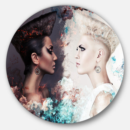 Evil and Good Women - Portrait Disc Metal Wall Art