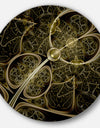 Yellow Metallic Fabric Pattern - Digital Art Circle Wall Art