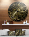 Yellow Metallic Fabric Pattern - Digital Art Circle Wall Art