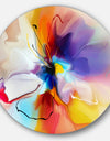 Creative Flower in Multiple Colors - Abstract Floral Large Circle Metal Wall art